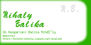 mihaly balika business card